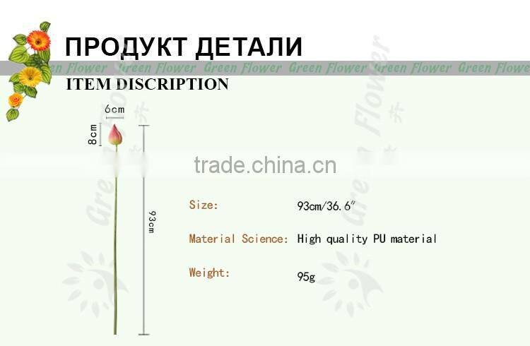 Greenflower 2016 Wholesale Real Touch Latex PU latus bud China handscrafts Artificial Flowers Rose for wedding decoration