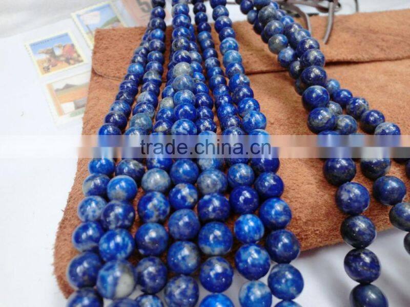 We have A,AA,AAA quality polished round lapis lazuli string wholesale natural gemstone loose beads