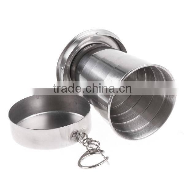 outdoor camping portable retractable stainless steel folding drinking cup