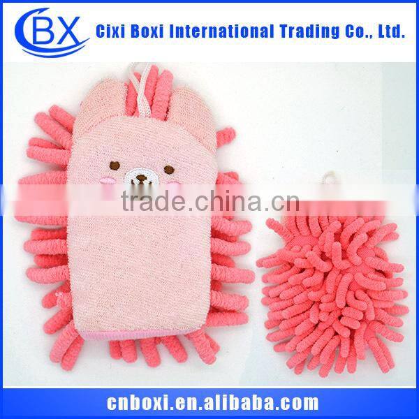 2015 High quality cartoon/custom baby bath glove,loofah bath glove