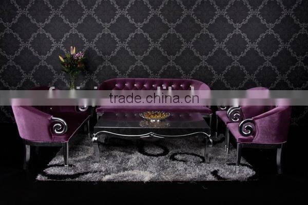Purple fabric grace sofa set and chair /Newest Italian fabric sofa set hot in EU Market YB44