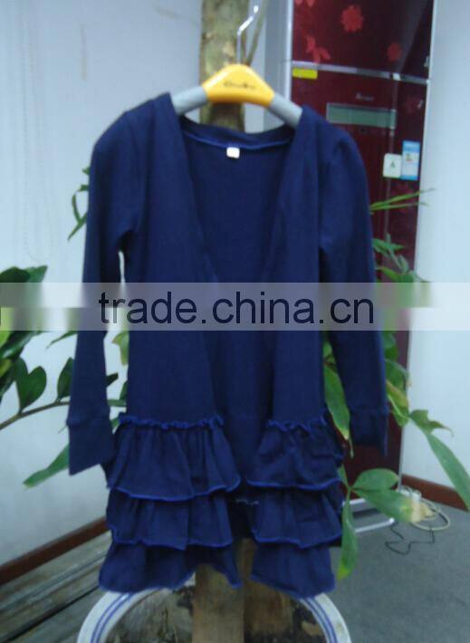Stylish Long Sleeve ruffled children Cardigan Buttonless girls cardigan