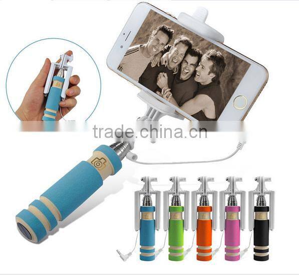 New products 2016 Mini Wired Selfie Stick telescopic baton Holder For Cell Phone
