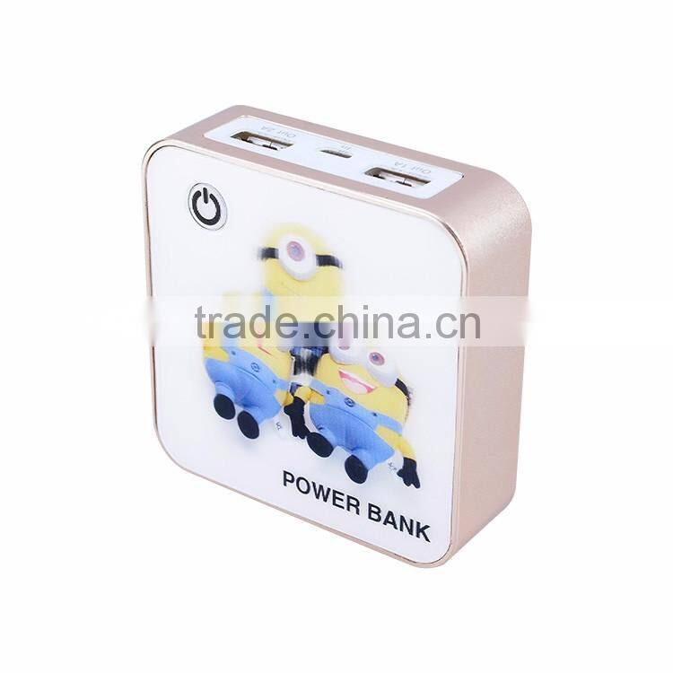 OEM advertising power bank with LCD display slide show logo image