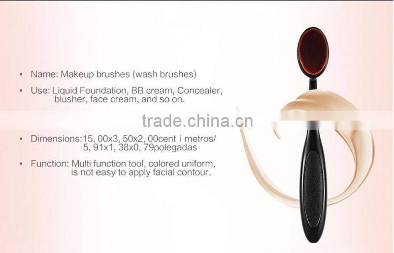 Pro Oval Brush Makeup Cosmetic Foundation Liquid Cream Powder Blush Pigment Tool