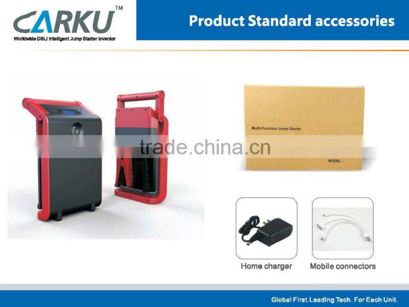 Carku 30000mAh car jump starter LCD displayer for diesel truck 12V/24V