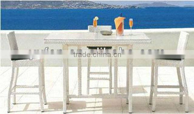 plastic rattan furniture mini bar table and chairs