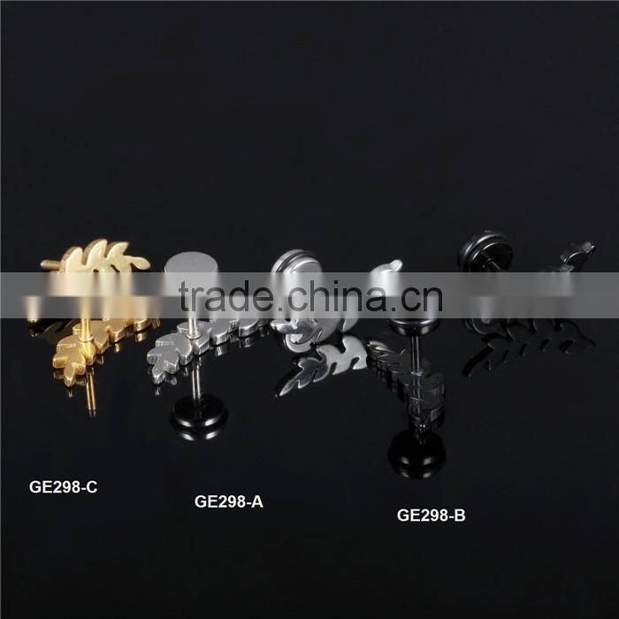 fashion hot sale wholesale design 2016 stainless steel leaf earring