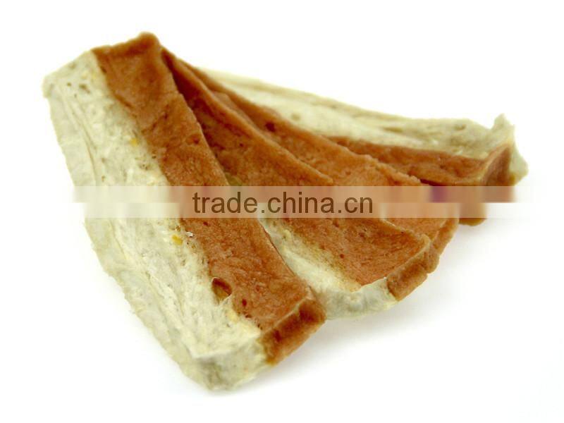 natural pet dog treat food dry chicken fillet with cheese pet food