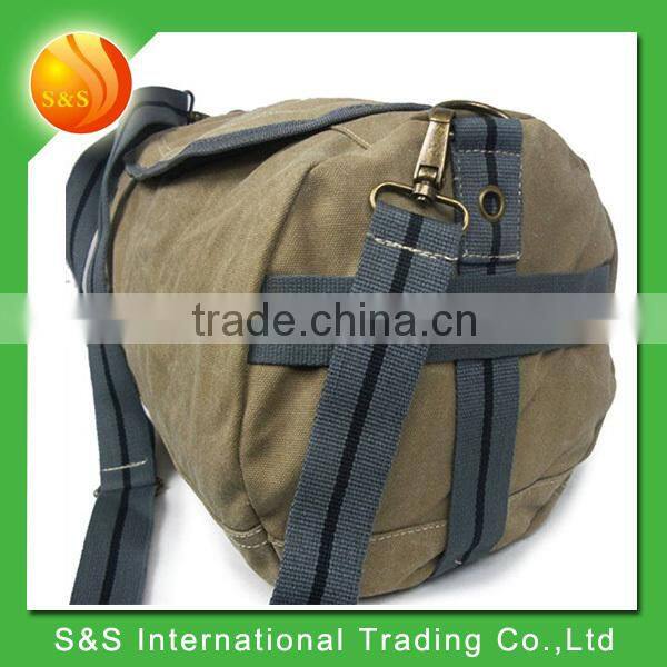 Fashion style high quality durable travel sports round canvas duffel bag