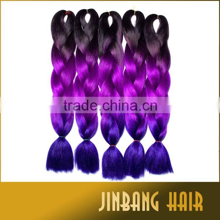 Purple Ombre Braiding Hair Two Tone High Temperature Fiber braiding hair 100g/pcs synthetic braiding hair Extensions