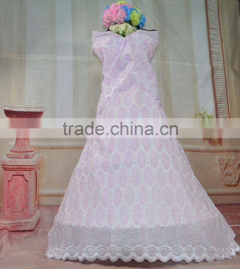 Elegant African beautiful big lace polish big lace wedding dress for evening dress with breads