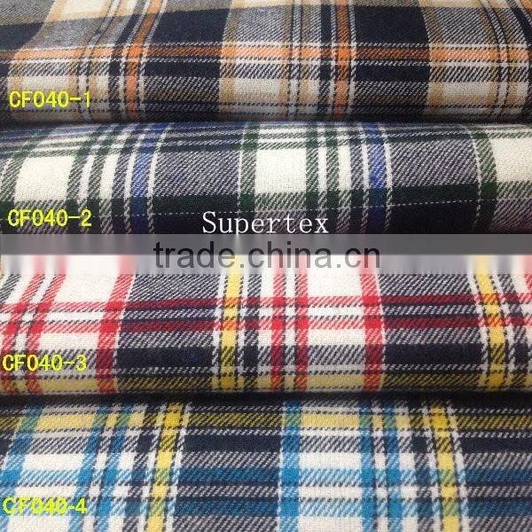 21*21 80*60 100%cotton yarn dyed flannel fabric for shirt with ready bulk