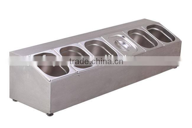 Stainless steel holder storage containers 6 compartment wholesale spice display