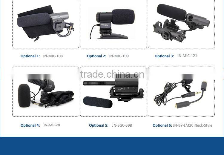 JN-MIC-120 High Quality Stereo Wired Dynamic Microphone for Canon 70D 60D 600D 5D2 EOS 550DRebel T2i/ Camera