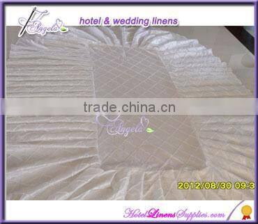 14' fitted table skirtings, pintuck taffeta table skirts for weddings, banquets, parties