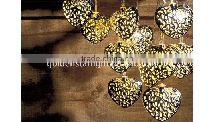 Outdoor Christmas Holiday Lamp Fairy Heart Led Solar Powered String Lights