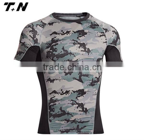 professional sublimated short sleeve rash guard custom logo