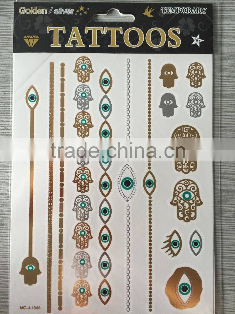 Foil tattoo sticker,temporary tattoo sticker,body tattoo sticker