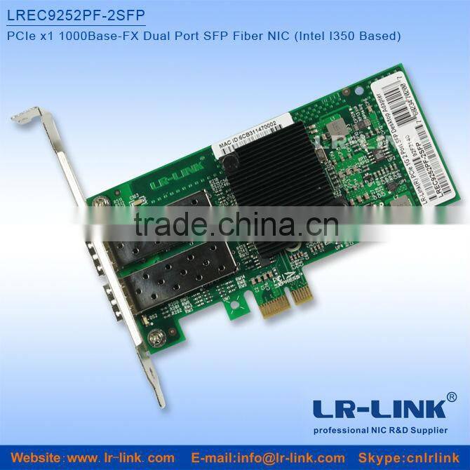 LREC9252PF-2SFP PCIe x1 1000Base-FX SFP Fiber dual port network card(Intel I350 Based)