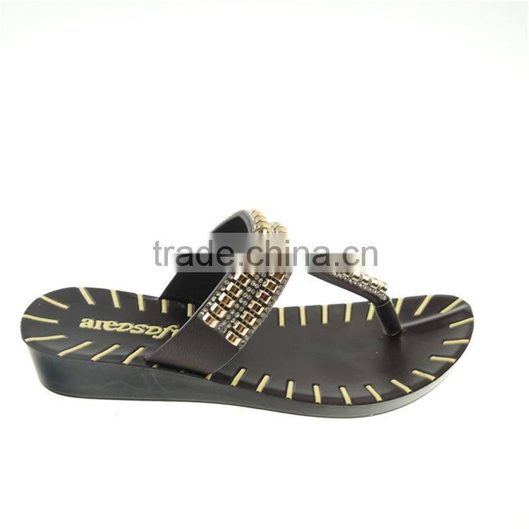 Promotional non-slip handmade crystal chain lady slipper sexy