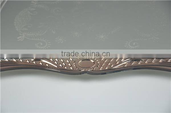 hotel supplies serving tray/mirror serving tray/golden tray with handle T359 SG+G