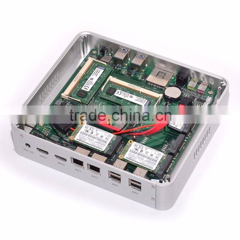 Fanless PC Intel core i5 5200U 2.2G 12V HD5500 GPU i5 good computers Linux Server WiFi HDMI support HD 4K resolution