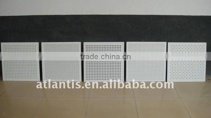 Rectangle hole perforated wooden PVC Facing Gypsum Ceiling