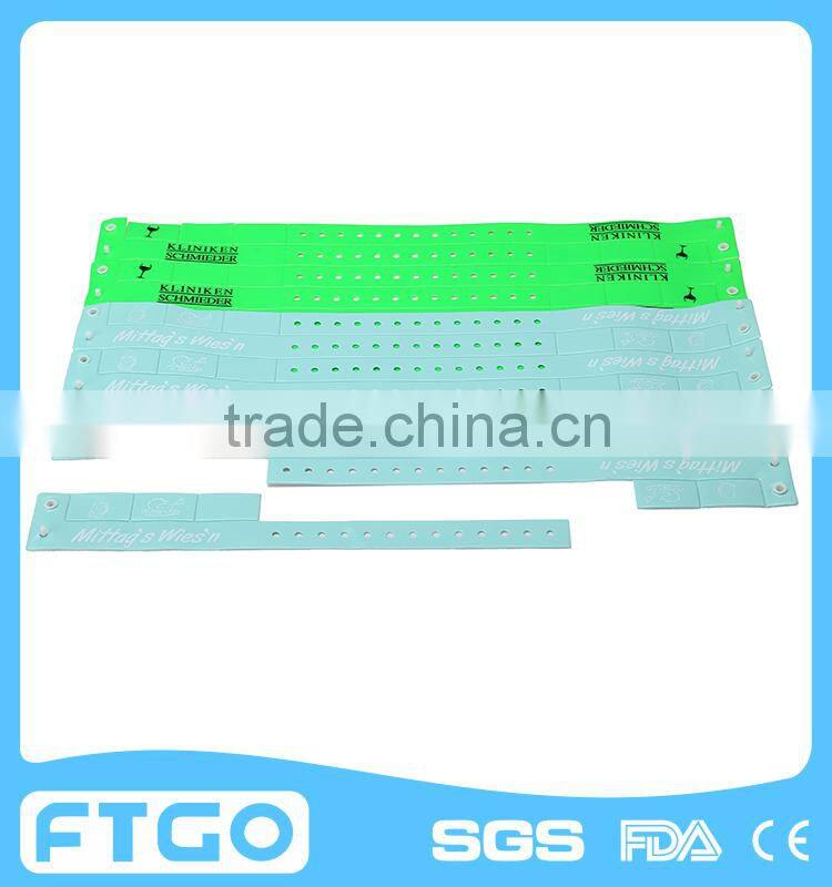 one time use waterproof pvc wristband/pvc wrist band/ pvc bracelet