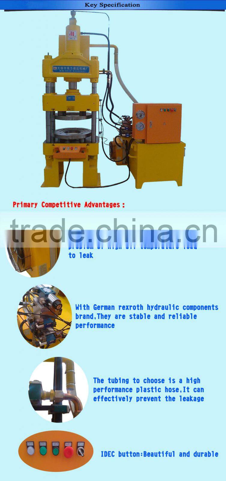 Four-Columns Hydraulic Press machine with ISO9001/ CE certification