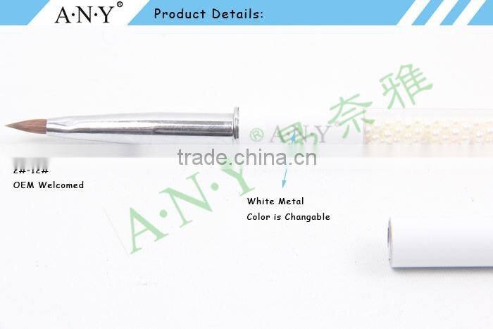 ANY Nail Art Design Care Pure Color Pearl Handle Pure Sable Nail Art Brush