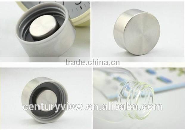 Hot selling borosicieate sport clear glass water bottle with screw cap