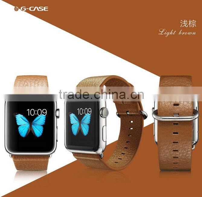 G-Case leather classic pin buckle strap for iwatch