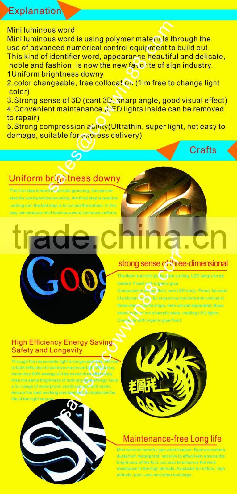 3D letter light box outdoor signage