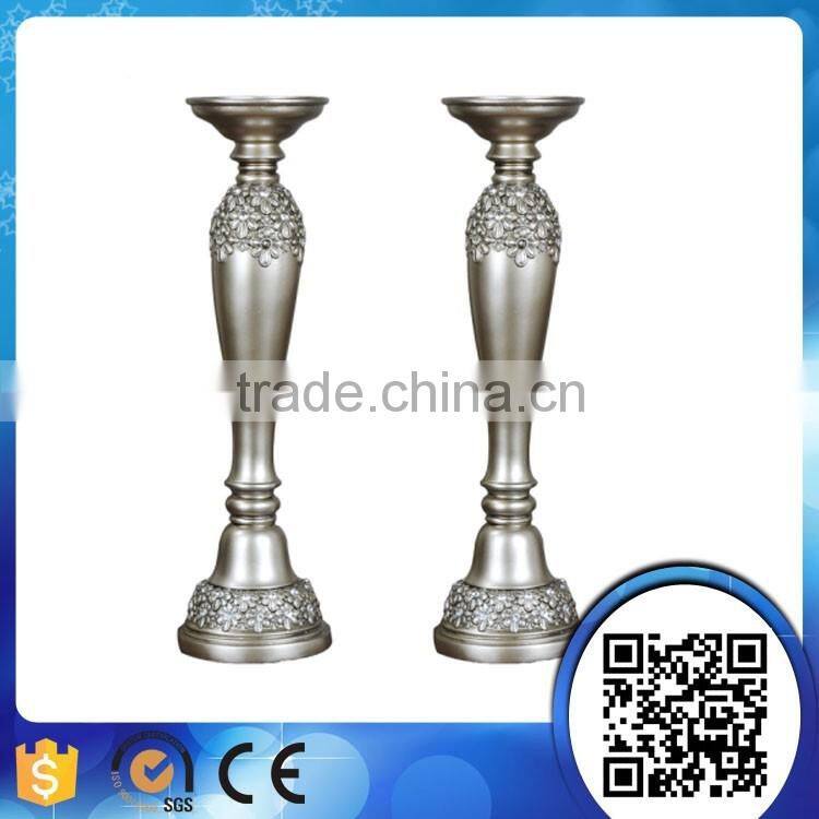 Wholesale antique diamond resin candle holder,diamond candlesticks home decoration