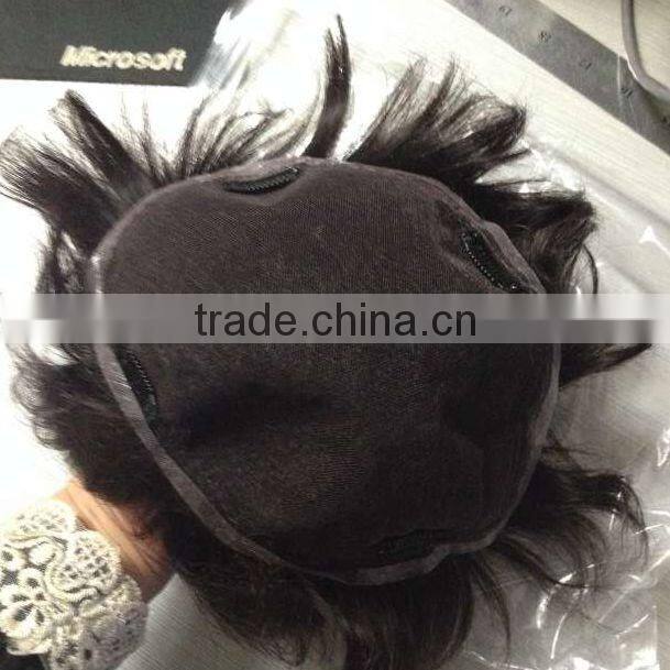 Indian remy human hair toupee / wig for men natural hair wig for men