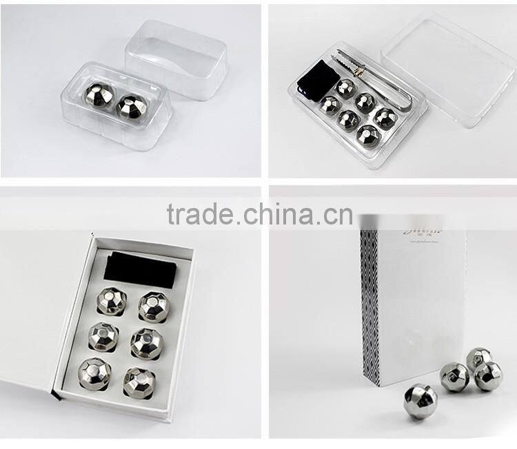 Brand new design reusable stainless steel ice cube, ice whiskey stone, with notation logo