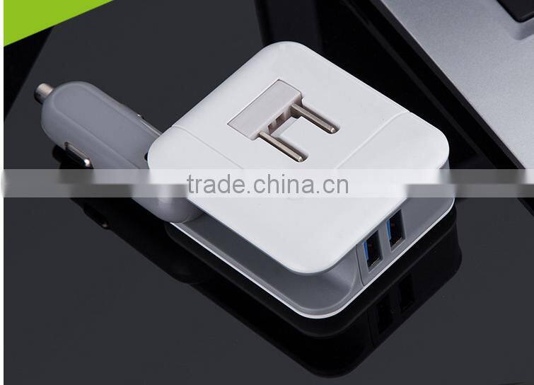 2 in 1 Dual USB Car cigarette usb charger and 2.1A Home Wall Travel AC Charger Power Adapter for phone US Plug Adapter