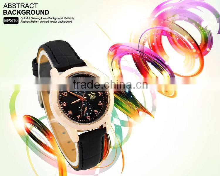 New arrival analog disply genuine leather quartz brand watch Y002
