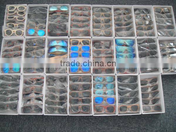 Round wood frame sunglases UV400 eyewear custom wooden sunglasses