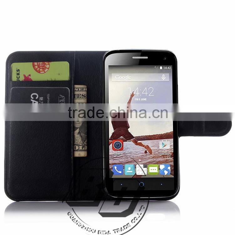 Manufacturer Wholesale Magnetic flip leather wallet case with card slots For ZTE Blade Q Lux 4G Super China Supplier