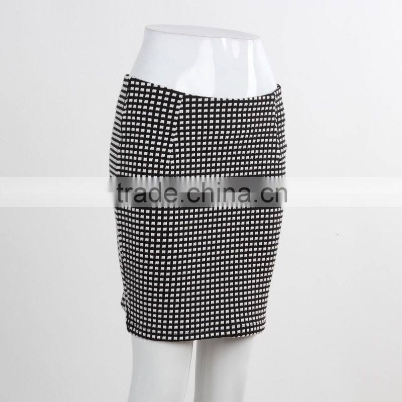 F5S43018 Latest Fashion Women Check Grid Mini Skirts