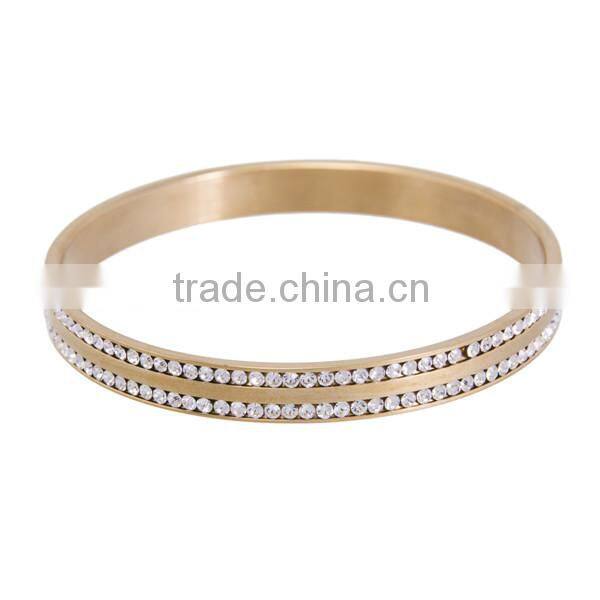 2014 Metal Charms Rhinestone Bow New Stainless Steel Bracelet