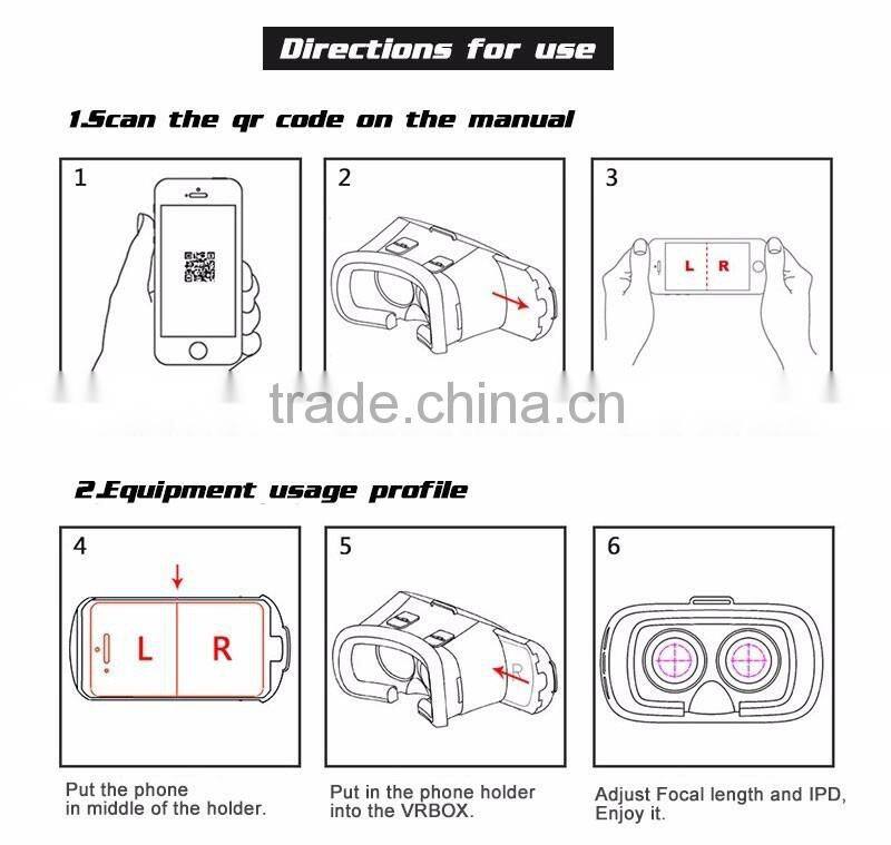 Factory New 3d vr glasses cardboard virtual reality glasses all in one vr headset