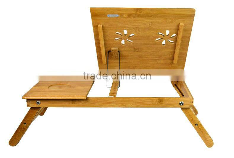 BH004/FLGB/FDA Eco-friendly bamboo wooden portable folding laptop desk portable furniture