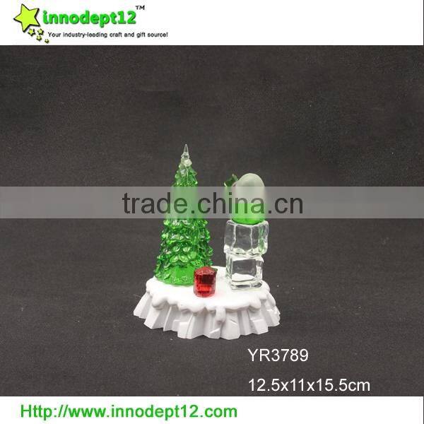 led Christmas Decoration, Acrylic Christmas tree with figure , flash christmas tree lighting