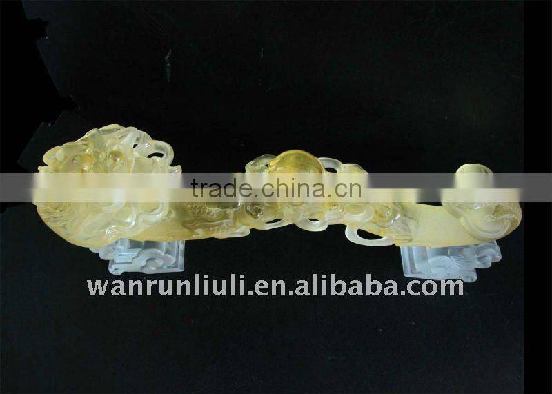 liuli glass art---fengshui dragon Ruyi--BS203