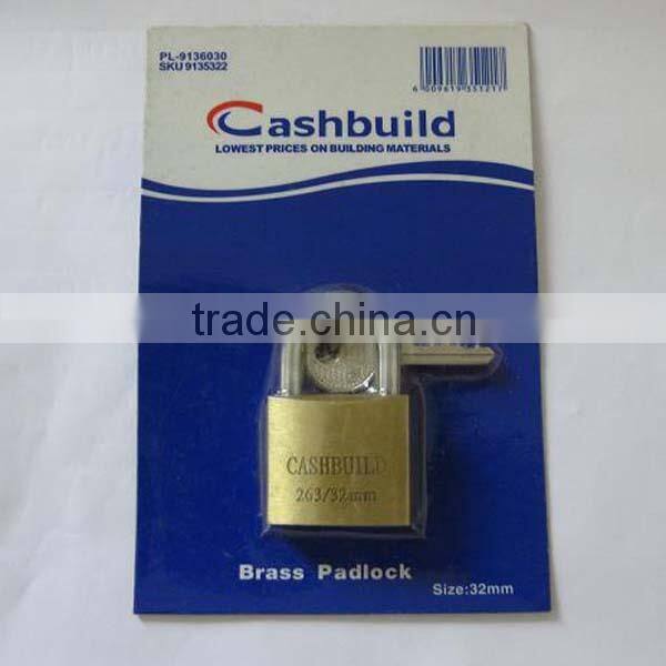 Brass Pad Lock with blister card packing