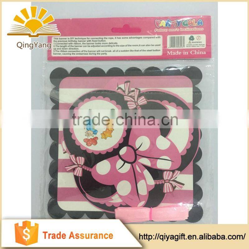 Mickey party banner decoration birthday string flags paper bunting