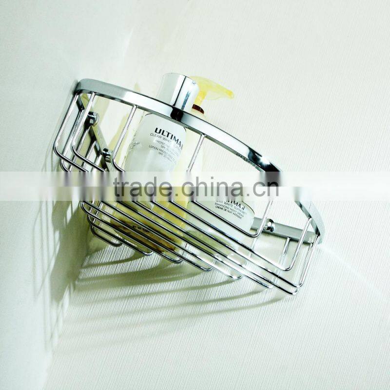 single corner shower basket/chrome palting copper basket103b